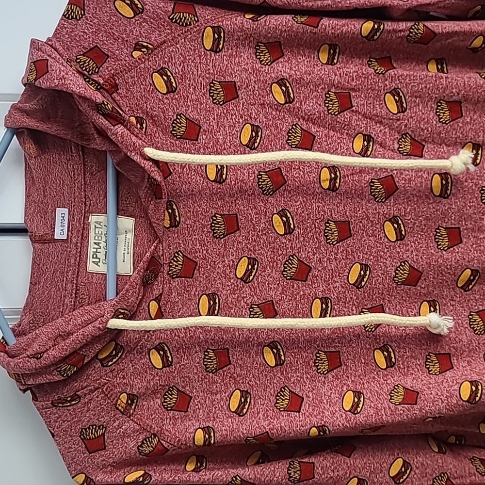 Hamburger & Fries Hooded Novelty Shirt - funny